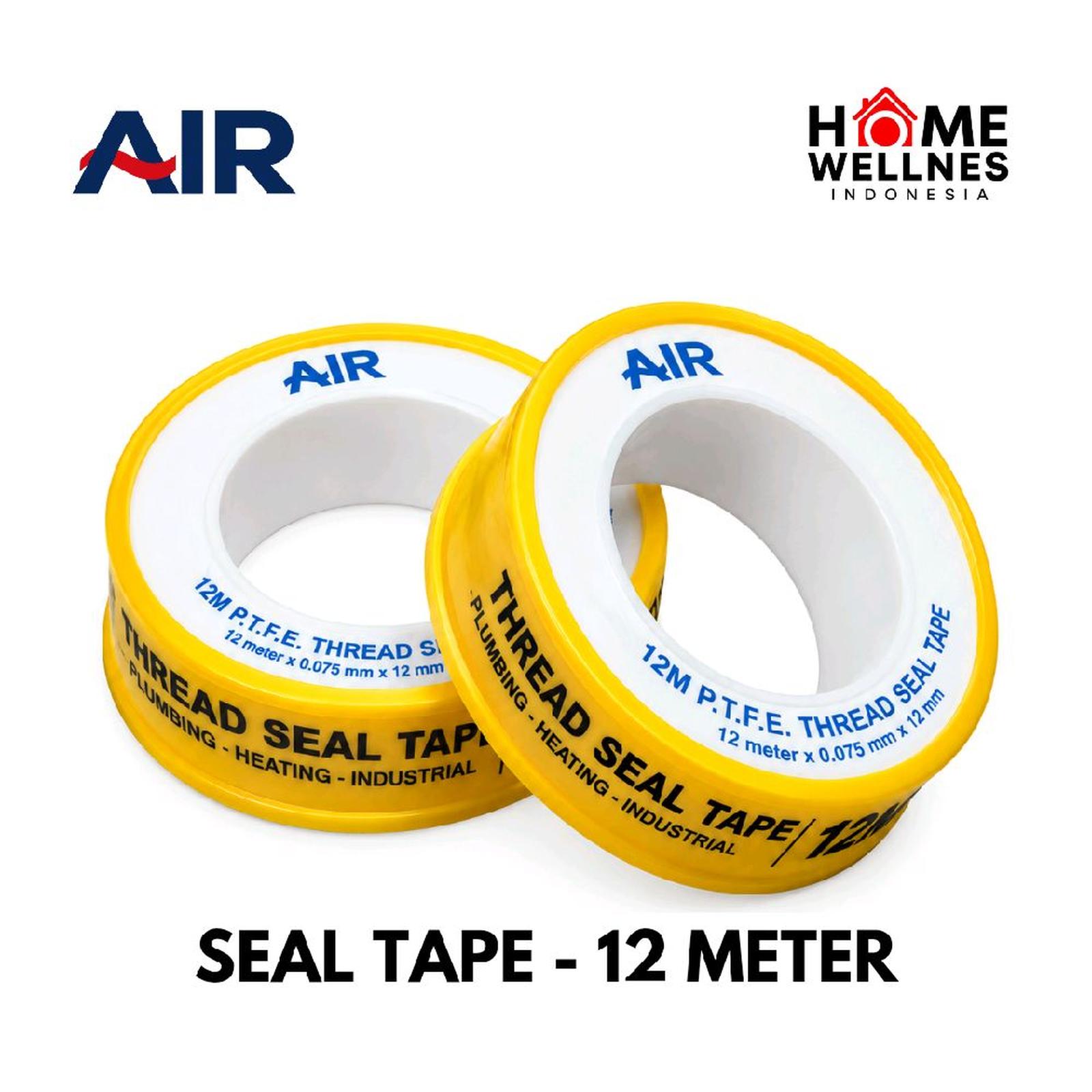 Seal Tape AIR - Seltip / Isolasi Drat Pipa Kran PTFE Kuning 12 Meter (Merek Air)